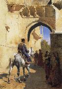 Edwin Lord Weeks A Street SDcene in North West India,Probably Udaipur china oil painting reproduction